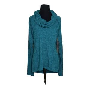 Threads 4 Thoughts teal green long sleeves cowl neck sweater size S